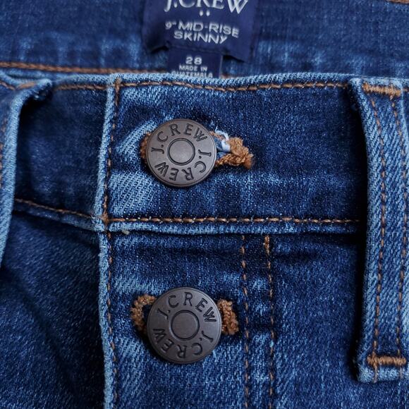 J. Crew 9" Mid-Rise Skinny Jean in Signature Stretch Button Fly MD883 Size 28 - Picture 5 of 16